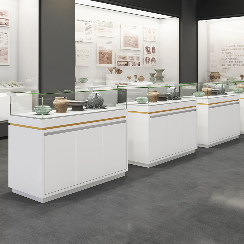 山头林村 样品柜展示柜 亮光烤漆博物馆展示柜字画玻璃展柜公司企业展