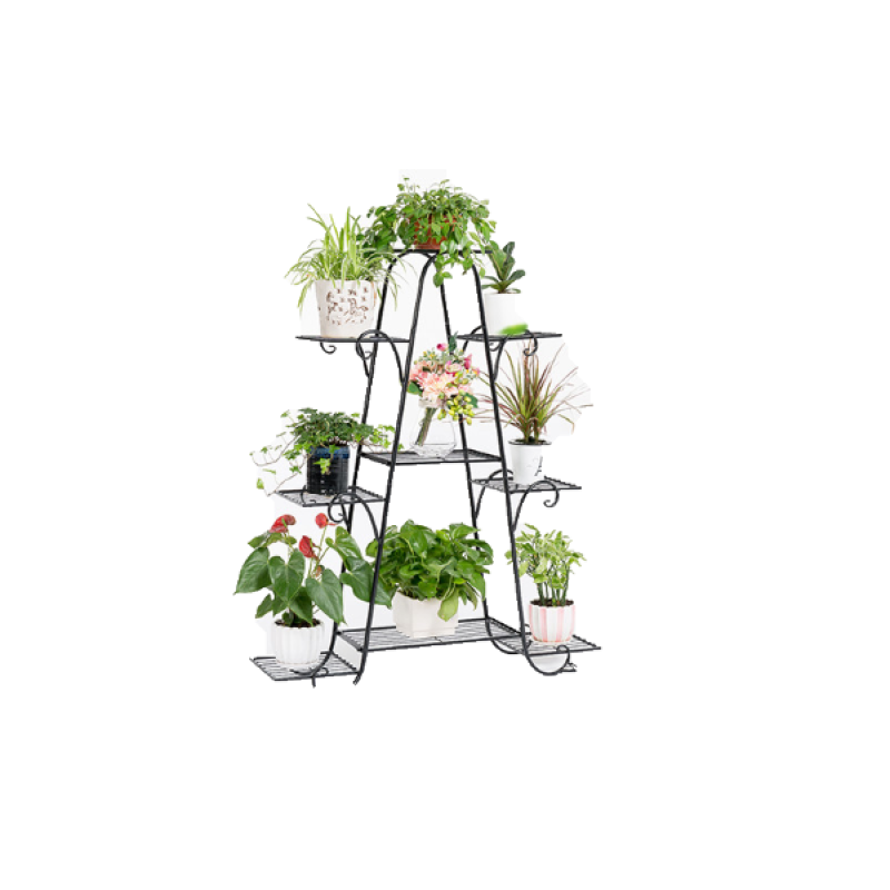 菲达森 花架子多层室内家用阳台装饰架铁艺客厅省空间落地式绿萝花盆架 大号加粗【七层白色】高83cm