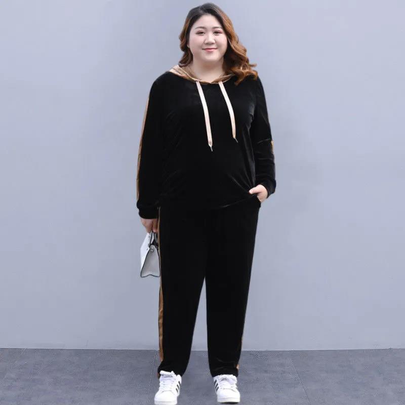 胖女人时尚显瘦的衣服加肥加大码女装胖子女装加肥加大300斤大码运动