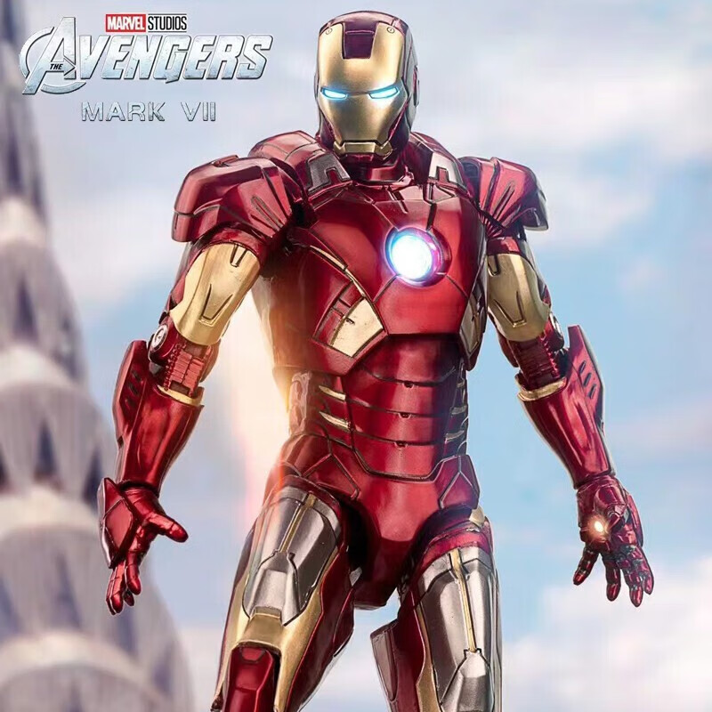 漫威（Marvel）钢铁侠手办发光版MK7玩具模型摆件男孩生日礼物14岁+