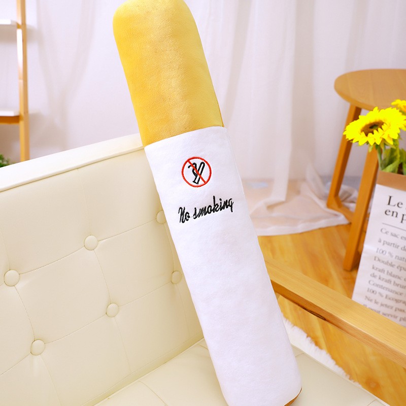 烟头抱枕个性创意烟状毛绒玩具长条抱枕禁烟玩偶靠垫礼品送男友礼物