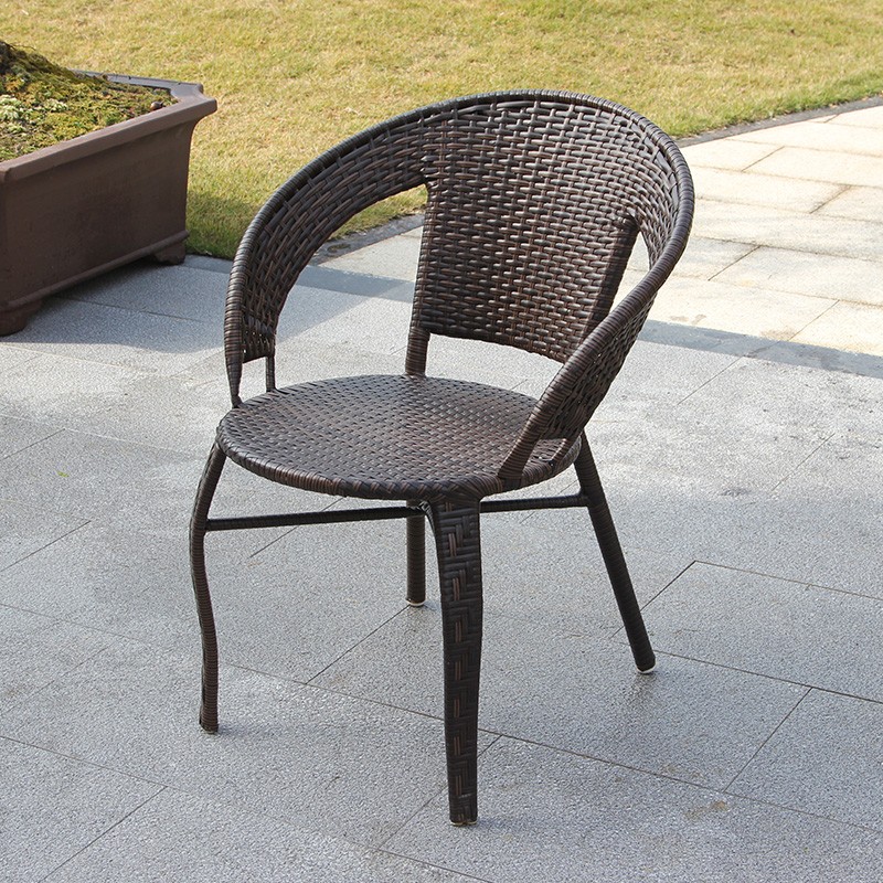 典辉藤椅靠背椅单人家用藤条椅子户外咖啡厅扶手餐椅编织腾椅桌椅组合