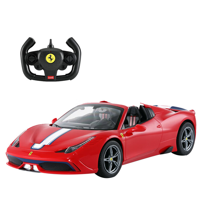 星辉(Rastar)男孩儿童玩具遥控车 法拉利458跑车模型 USB充电电池一键遥控敞篷 74560 红色 礼物图片