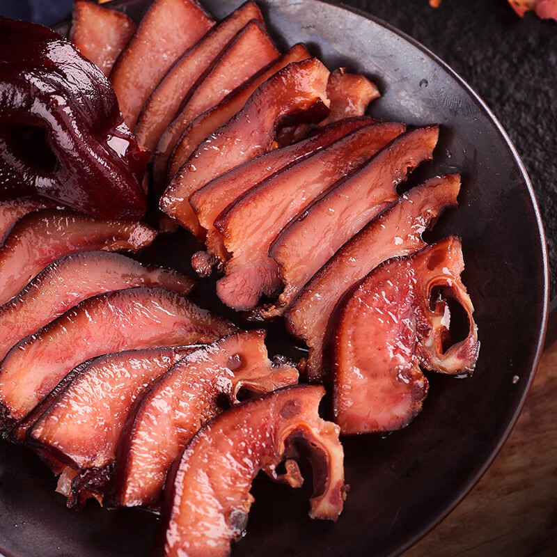 羌蜀味四川特产烟熏腊猪嘴尖川味腊肉猪嘴猪鼻子猪拱嘴年货腊味下酒菜