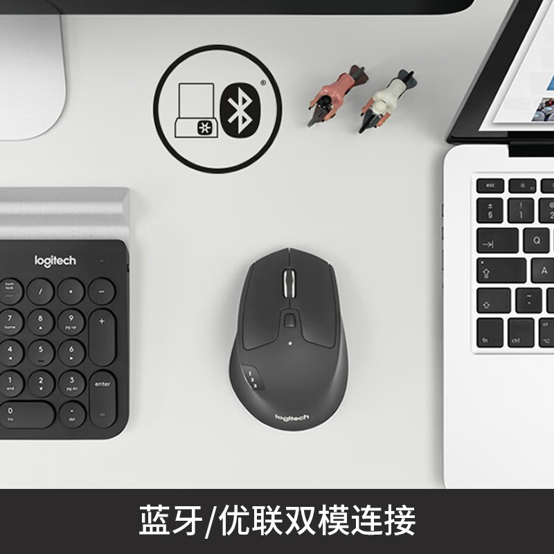 罗技（Logitech） M720 蓝牙优联双模家用办公无线鼠标 右手鼠标 大手鼠标 企业采购 黑色