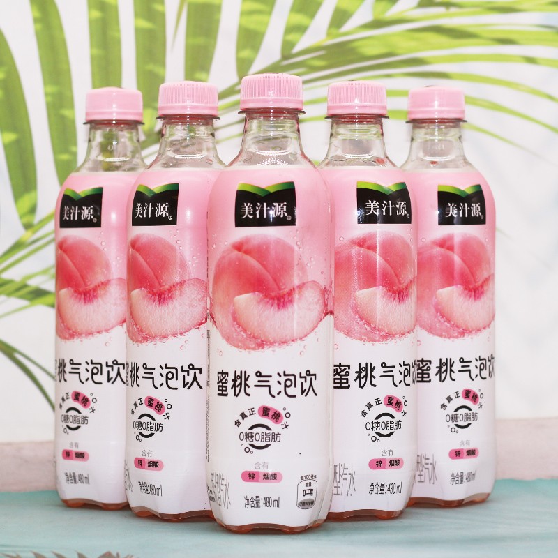 可口可乐美汁源气泡饮 480ml*12瓶整箱 汽水 无糖饮料 气泡水 0糖0脂