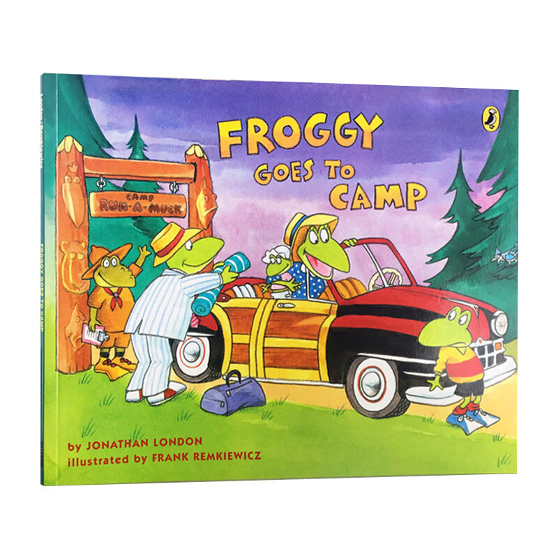 英文原版 froggy goes to camp 青蛙小吉去露营 大开绘本 英文版 进口