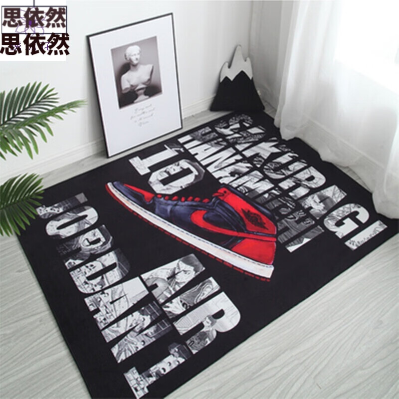 妙普乐潮牌个性地毯kaws芝麻街联名创意网红卧室床边毯aj鞋潮流地毯