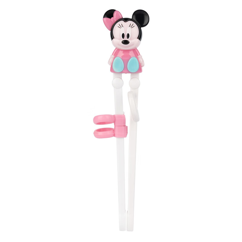 迪士尼（Disney）儿童学习筷子宝宝学吃饭练习筷辅助筷 婴儿训练筷餐具 3D粉色米妮