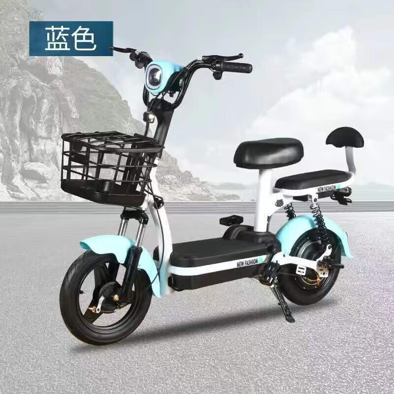 国标电动自行车48v锂电小型电瓶车 蓝色 48v 22ah可提 锂电跑100公里