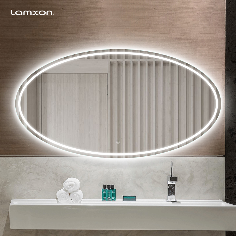 莱姆森（Lamxon）欧式智能带灯led浴室镜子椭圆形卫生间镜子卫浴镜可定制尺寸功能 可联系客服定制尺寸/加功能