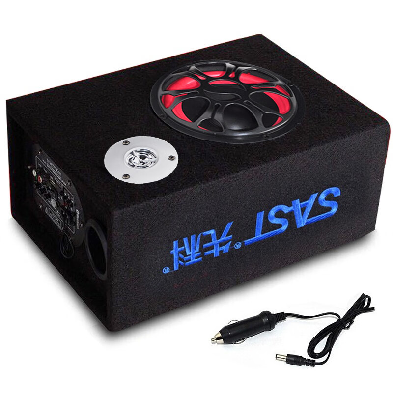 先科(sast 便携式usb车载蓝牙音响低音炮 8英寸12v/24v汽车音箱摩托