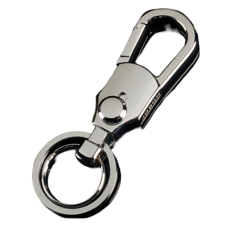 中邦中邦汽車鑰匙扣男士腰掛個性鑰匙掛件鋅合金鑰匙圈雙環(huán)鑰匙鏈禮物 亮鉻色