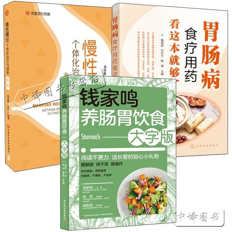 慢性胃炎个体化治疗与调养+钱家鸣养肠胃饮食大字版+胃肠病食疗用药 胆汁反流性胃炎胃溃疡疾病鉴别诊断治疗 慢性萎缩性胃炎食谱