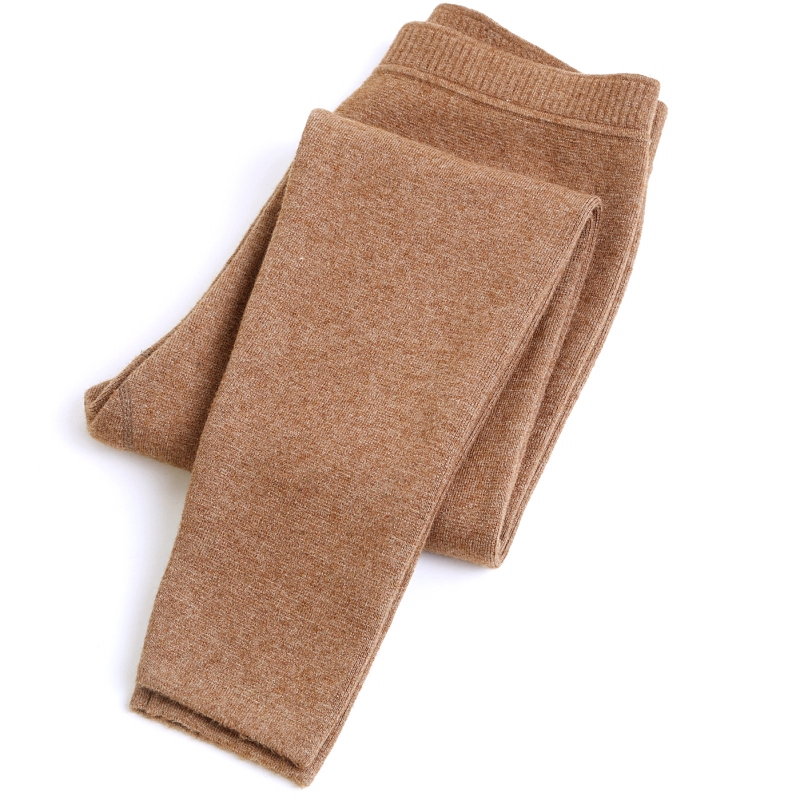 鄂·尔多斯市产清仓产男女士纯色羊绒裤秋冬中年加厚保暖修身打底羊毛