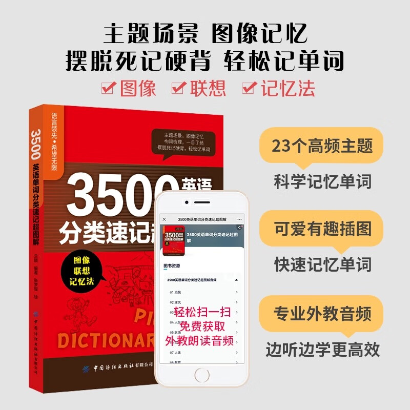 【王峰科学记忆】小学初中高中核心单词速记2000词汇一词一图通用记忆法 【单册】3500英语单词分类速记