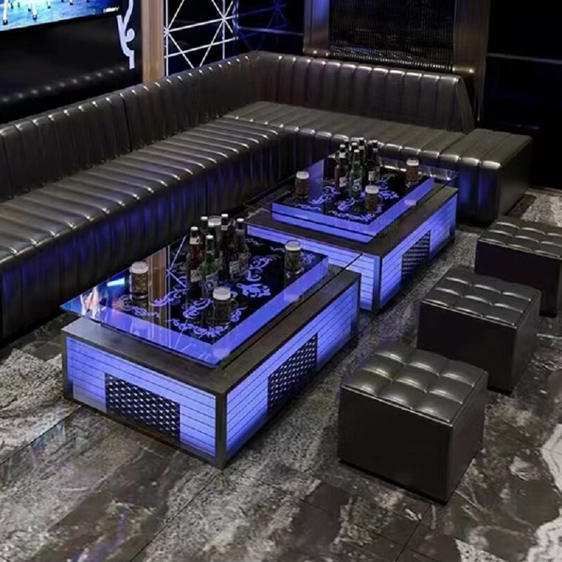 绿野客2024新款ktv沙发组合轻奢风卡座酒吧椅会所包厢深渊茶几 茶几d