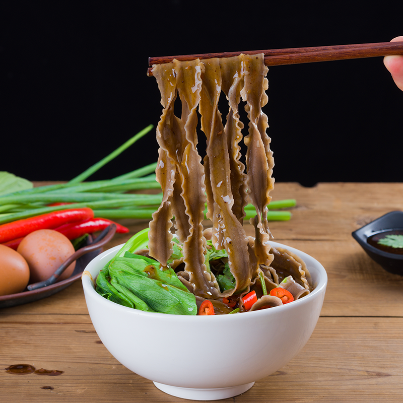 荞麦面刀削面全麦纯粗粮全宽面精低脂卡宽面条 黑麦荞麦刀削面3斤装