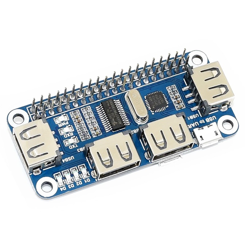 微雪 树莓派扩展板 usb集线器分线器 4路usb接口 树莓派配件