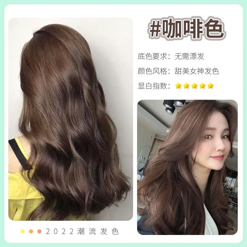 色植物免漂显白染发膏自己在家染发剂2023流行色新款学生染头 咖啡色