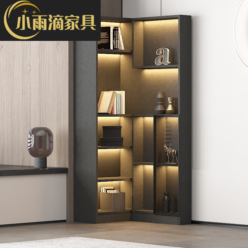yike)现代简约角柜客厅直角柜家用多功能角落拐角落地储物柜书柜酒柜