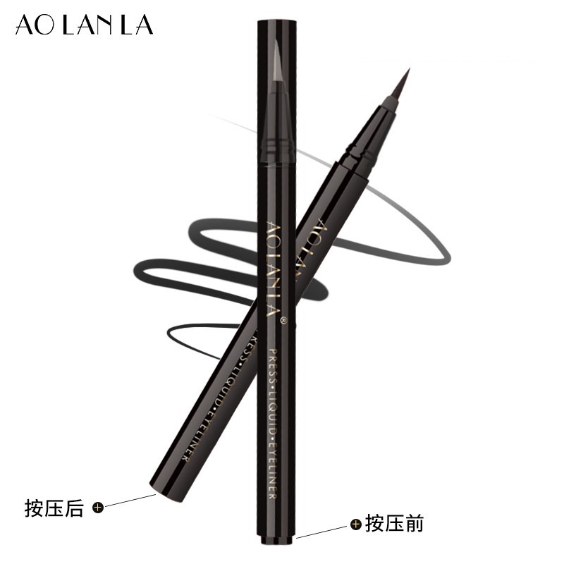 AOLANLA 美国按压式防水防汗不易脱色晕染持久伪素颜新手眼线笔眼线液笔 眼线笔【黑色】