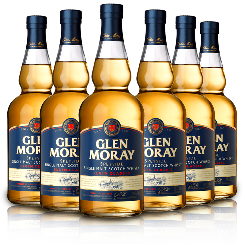 格兰莫雷（Glen Moray）洋酒 原装进口 斯佩塞区 单一麦芽威士忌 经典系【整箱装】700ml *6支 原味