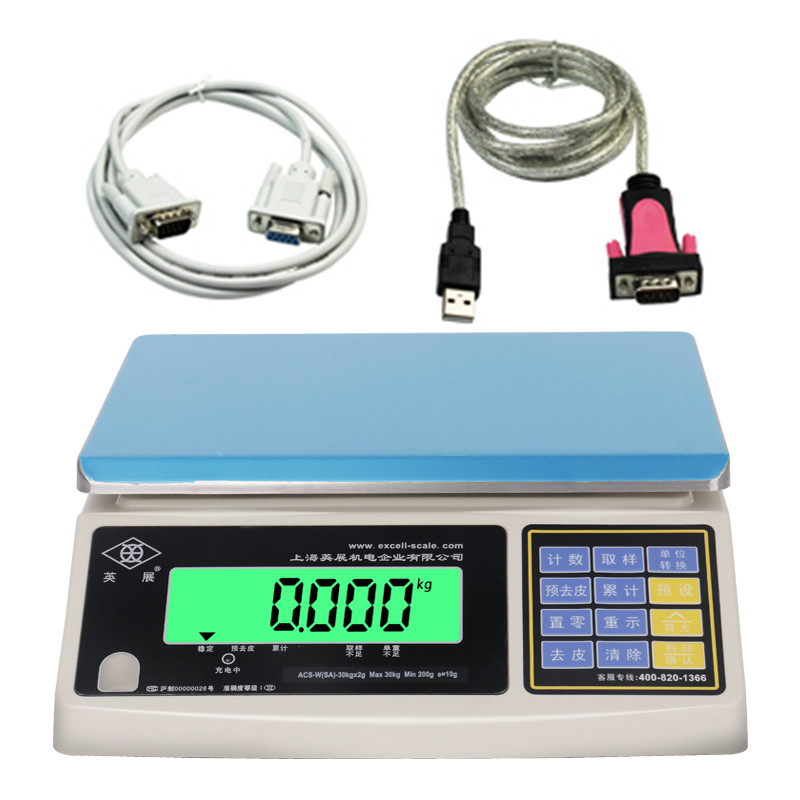英展電子秤ACS-W(SA)  AWH工業(yè)電子計重秤 e店寶ERP桌秤 RS232串口秤 15kg/0.5g連電腦