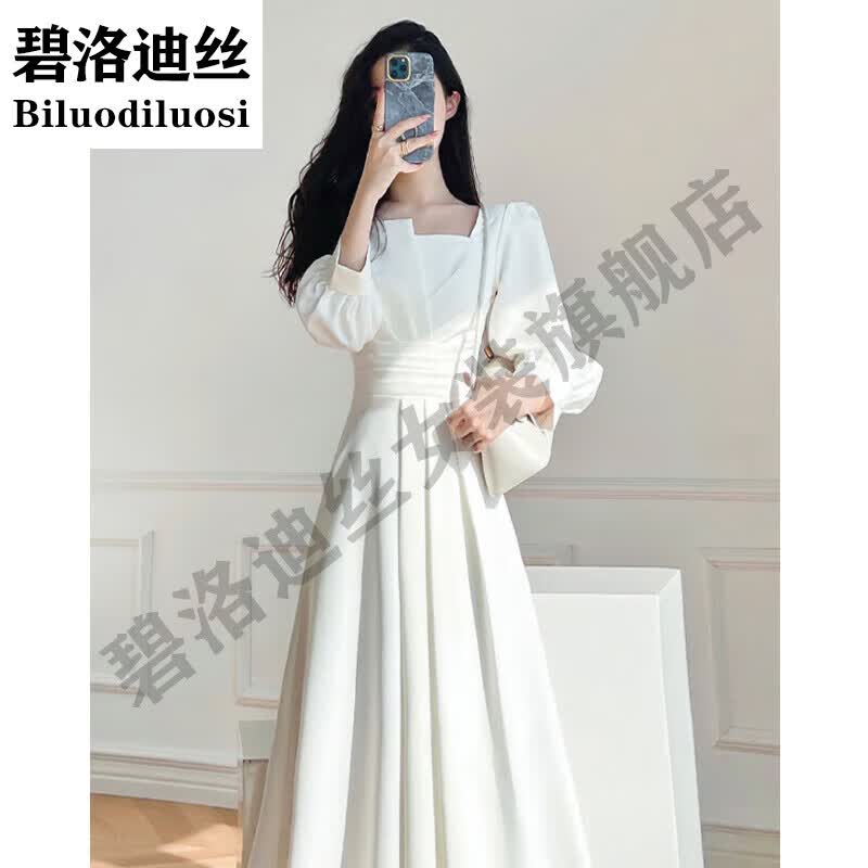 碧洛迪丝领证白色晚礼服女小个子初秋气质洋装登记连衣裙订婚法式秋季新款 白色 XL高性价比高么？