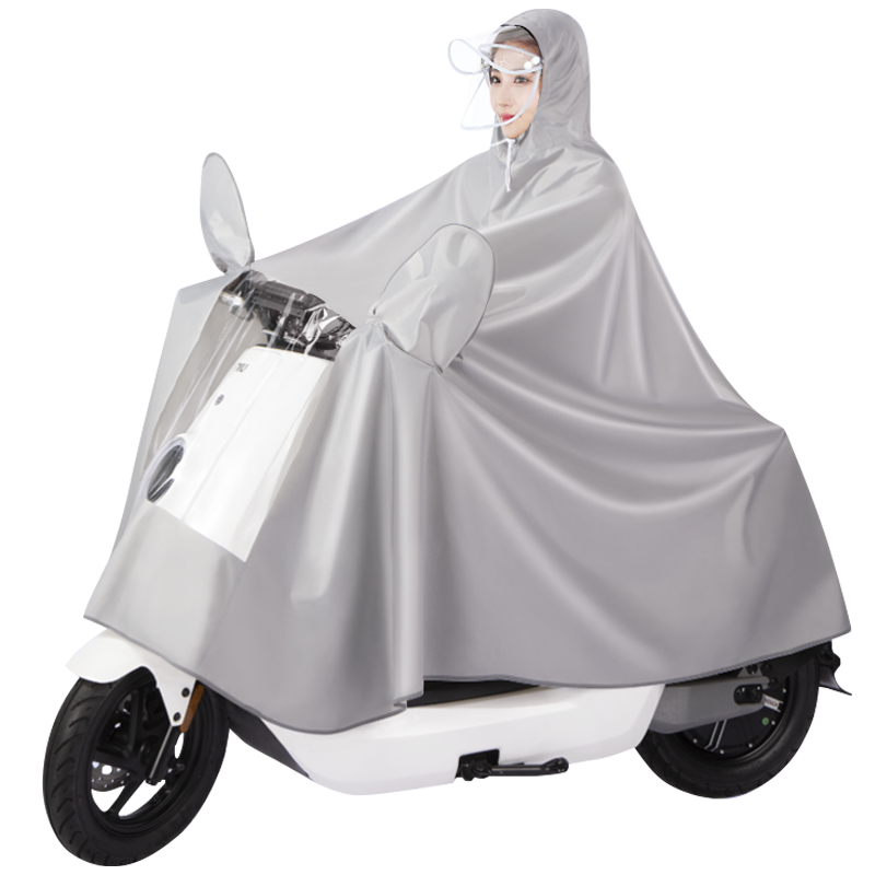 雨航（YUHANG）电动车雨衣雨披单人骑行电瓶自行车成人一体便携雨衣 灰色