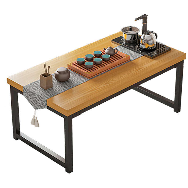 简座茶桌茶台 简易茶桌椅组合茶台桌套装小阳台办公室家用茶水台泡茶喝茶桌子 【单桌】黄檀木色 1.4米(5CM加厚台面)