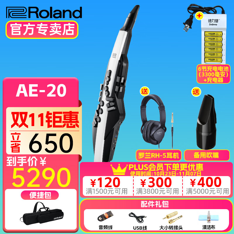 罗兰（Roland）罗兰AE20电吹管 电子萨克斯吹管成人老年人电子管吹奏乐器 AE20+吹嘴+充电电池+耳机礼包属于什么档次？