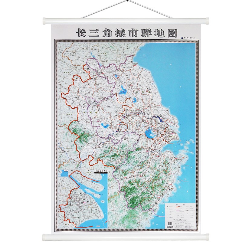 2023新版 长三角城市群地图 上海江苏安徽浙江挂图