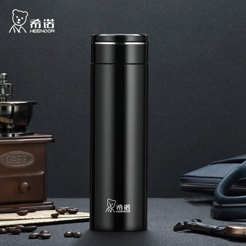 希诺(heenoor)保温杯男女士商务泡茶水杯家用大容量便携茶杯礼盒装