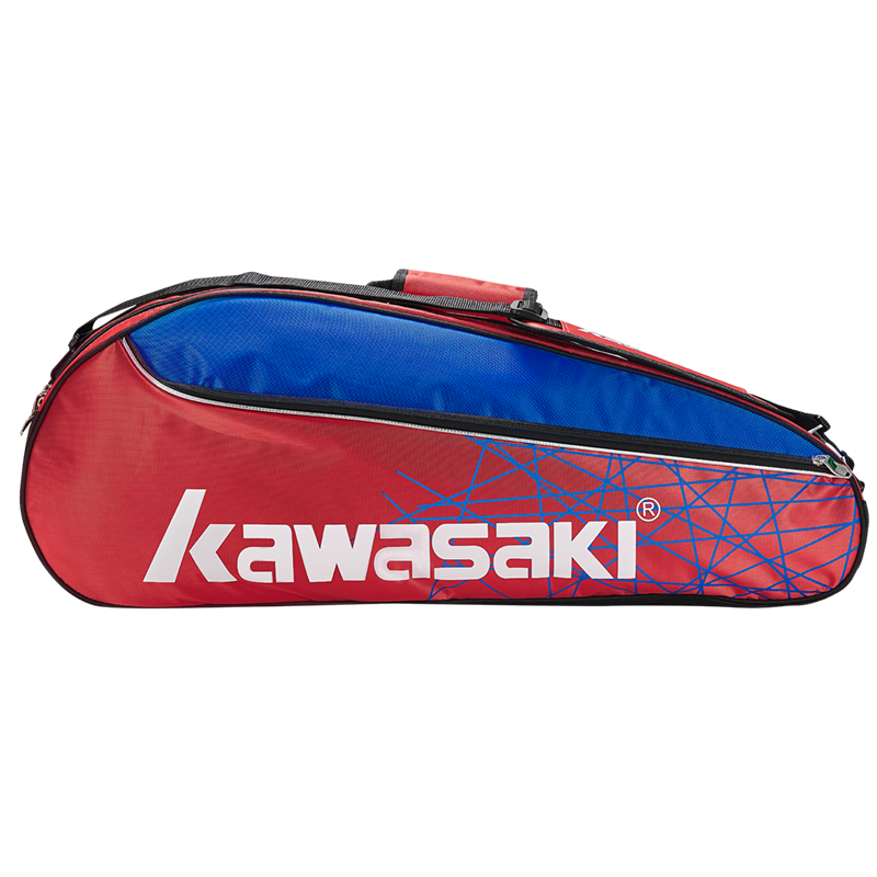 KAWASAKI 川崎 羽毛球拍包单肩背包网球包独立鞋袋便携多功能包KBB-8304D红蓝