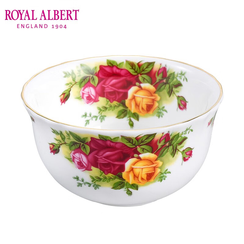 Royal Albert英国皇家阿尔伯特老镇玫瑰骨瓷餐具欧式轻奢餐盘复古 米饭碗