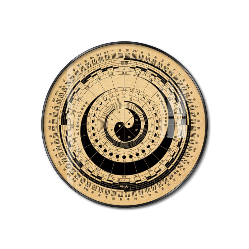 妙普乐太极图挂画易经周易先天五行八卦图装饰画道家