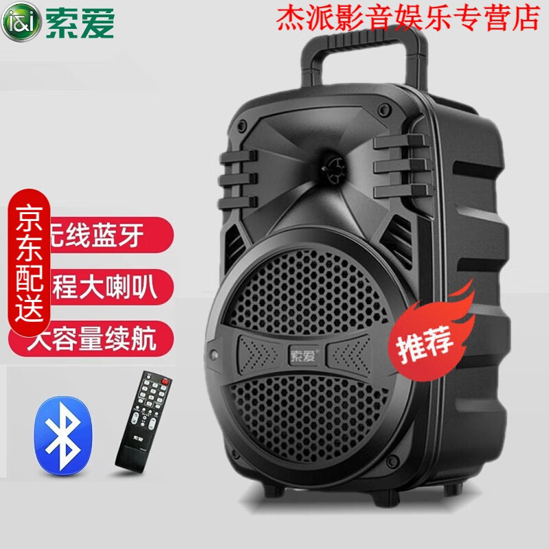 索爱（soaiy） 户外蓝牙音响广场舞拉杆音箱便捷手提大音量跳舞音响 8吋标配（T15）