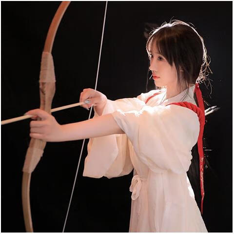 汉服拍照道具摄影白色仿真昙花拍摄装饰假花古风神明少女古装弓箭