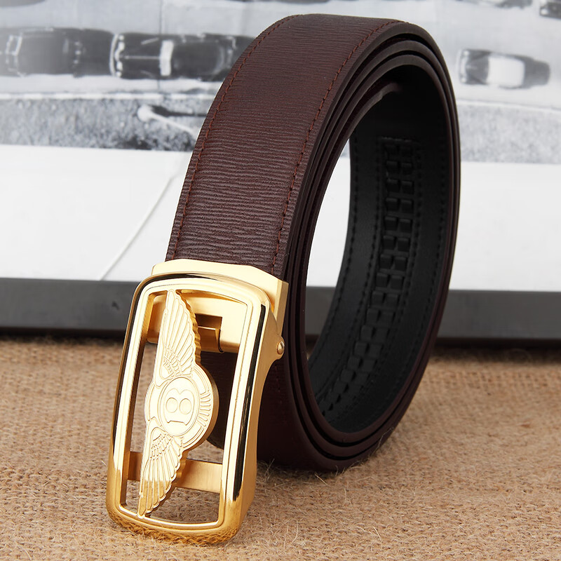 clolv kiss防过敏皮带男士真皮宾利8头层牛皮商务休闲青年b家字母钢扣