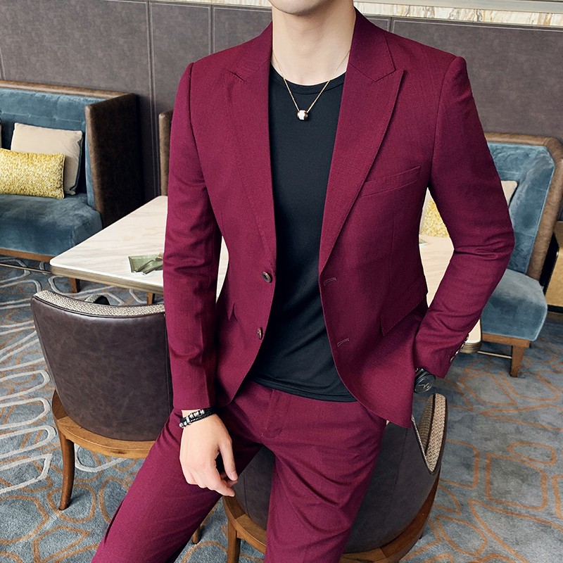 西服男套装2020春夏新款修身薄款男士商务休闲西装大码职业正装外套