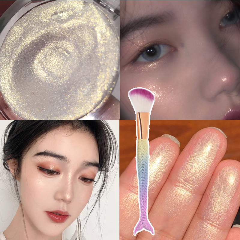 MAYCHEERER李佳琦推荐钻石般闪耀高光修容盘闪粉脸部提亮珠光土豆泥高光 02#香槟泡泡金(收藏搭人鱼刷)适合黄皮