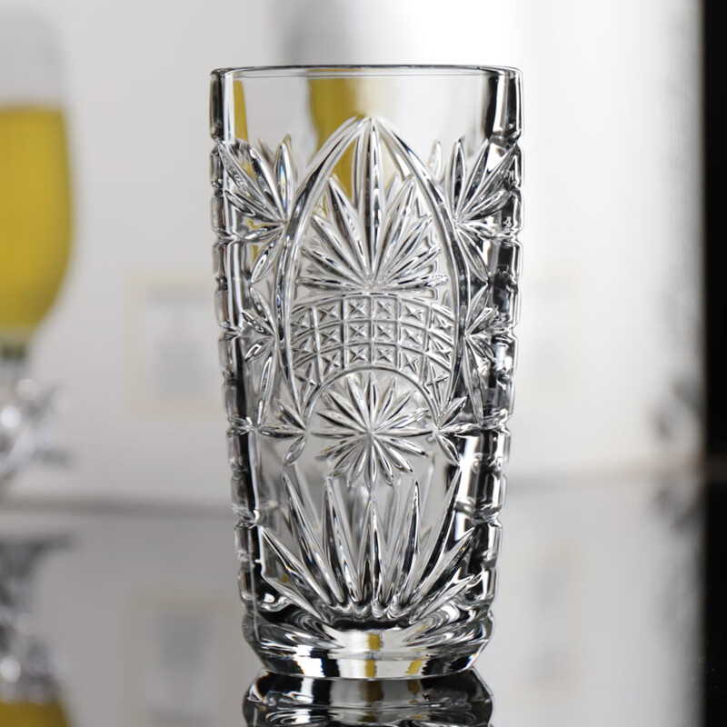 萌依儿(mengyier)海波长饮杯复古花纹玻璃莫吉托杯长饮杯柯林杯苏打水