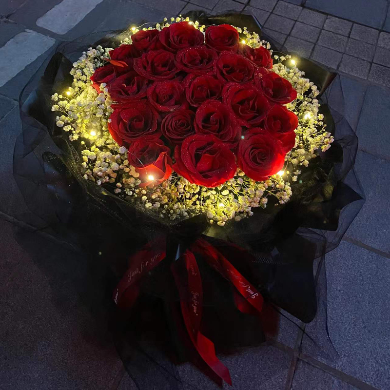 鲜花情人节香槟红玫瑰鲜花同城配送闺蜜女朋友老婆生日礼物全国花束