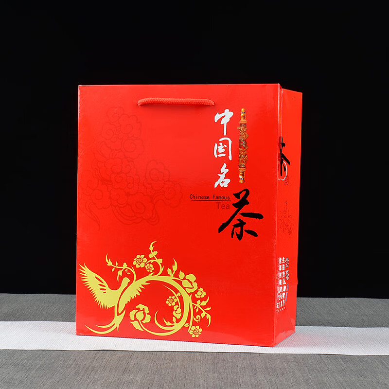 纸质高档 中国茗茶手提袋红茶绿茶加厚通用茶叶礼品袋 款式1亮膜 尺寸