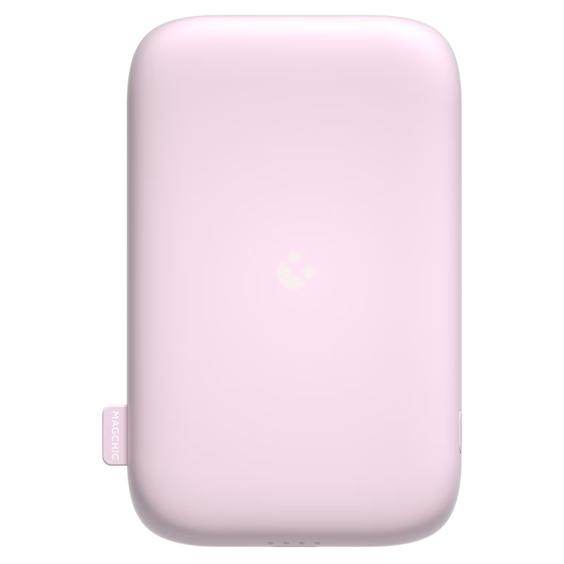 轻磁 威化饼MagSafe磁吸无线充电宝适用安卓苹果手机无线快速充电移动电源粉丝小巧便携充电宝 奶油粉