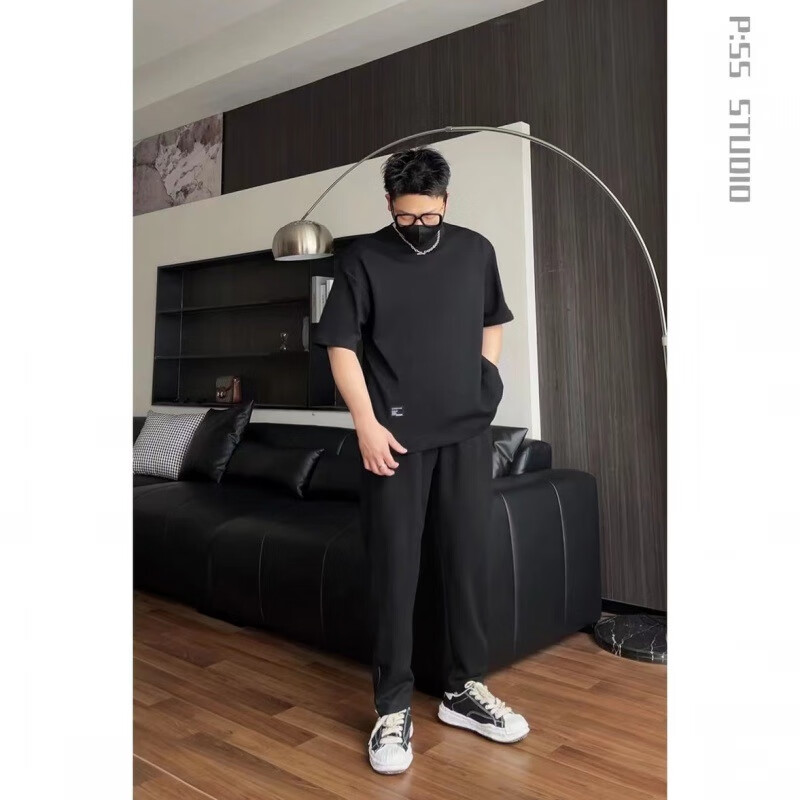 俞兆林(yuzhaolin)大肚子男生t恤三本针重磅t恤男短袖侧边隐形口袋