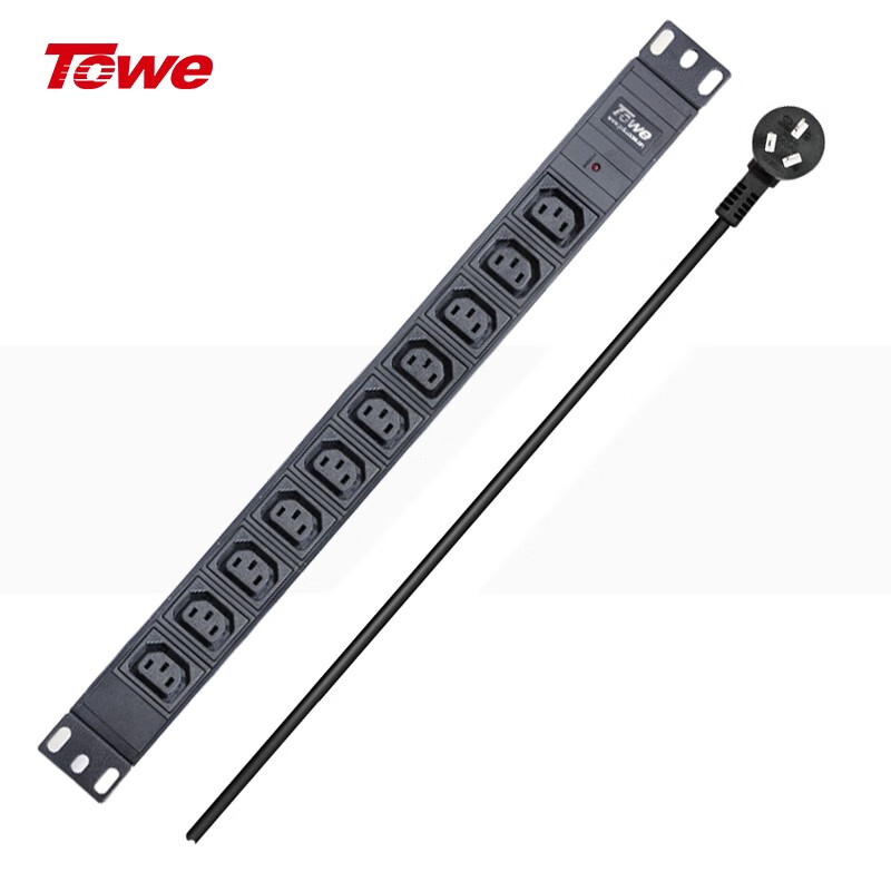 towe 同为欧标pdu插排多位pdu机柜插排插孔iec大功率竖装机柜插座 10a