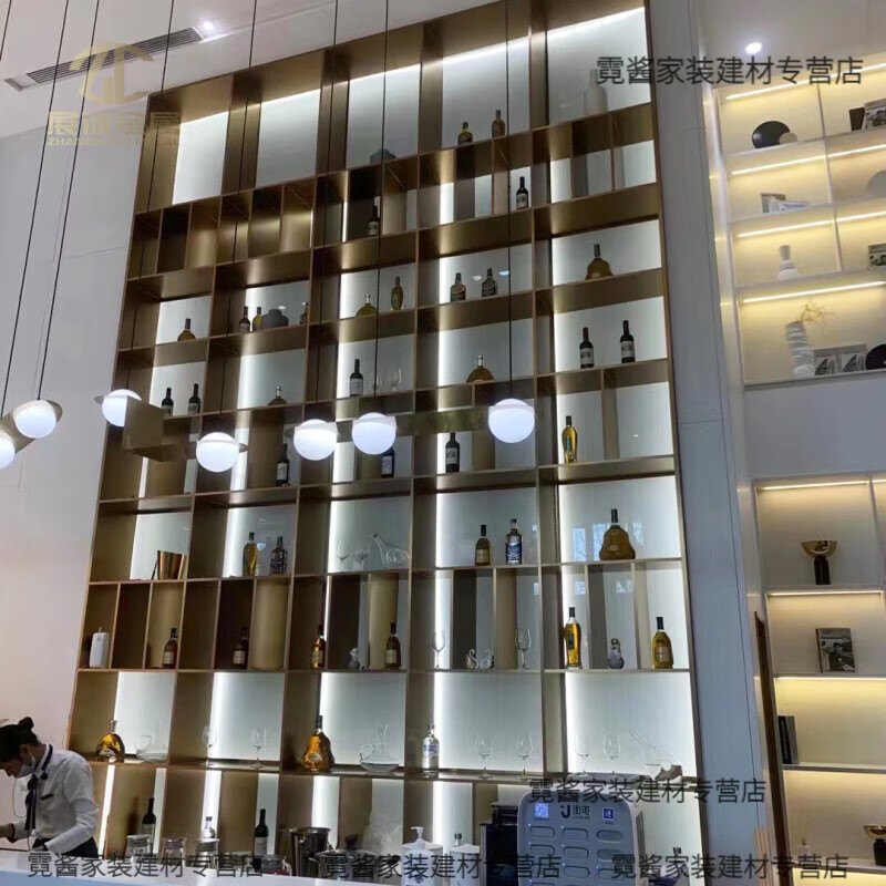 tificy厨卫挂件 家具家装不锈钢简约装饰展示柜定制背景墙黑钛电视