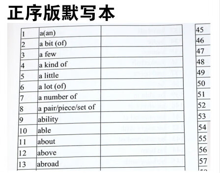 大纲卡片全国通用版英文单词复习资料随身卡 中考默写本正序版